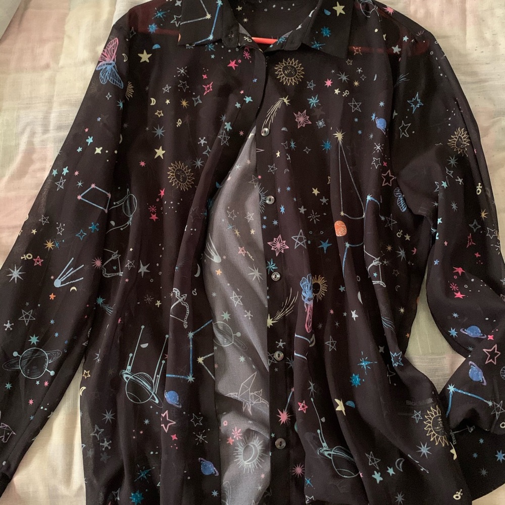 Black Milk Celestial Sketch Button Me Up size 16